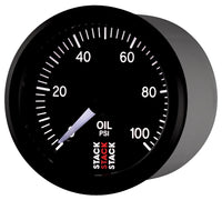 Thumbnail for Autometer Stack 52mm 0-100 PSI 1/8in NPTF Male Pro Stepper Motor Oil Pressure Gauge - Black