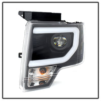 Thumbnail for Spyder Ford F150 09-14 Projector Headlights Halogen Model- Light Bar DRL Blk PRO-YD-FF15009-LBDRL-BK