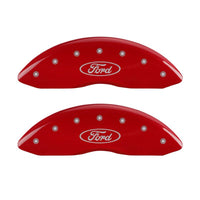 Thumbnail for MGP 4 Caliper Covers Engraved Front & Rear Oval logo/Ford Red finish silver ch