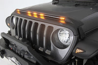 Thumbnail for AVS 2007-2018 Jeep Wrangler JK Aeroskin Low Profile Hood Shield w/ Lights - Black