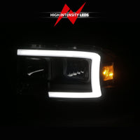 Thumbnail for ANZO 97-04 Dodge Dakota/Durango Crystal headlight Set w/ Light Bar Black Housing