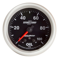 Thumbnail for AutoMeter Gauge Oil Press 2-5/8in. 100PSI Stepper Motor W/ Peak & Warn Sport-Comp II