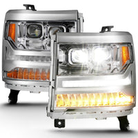 Thumbnail for ANZO 14-15 GMC Sierra 1500/2500HD/3500HD Plank Style Projector Headlight - Chrome Housing