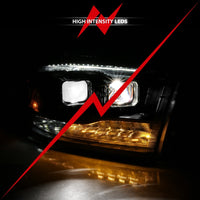 Thumbnail for ANZO 2009-2018 Dodge Ram 1500 Led Projector Plank Style Switchback H.L Halo Black Amber (OE Style)