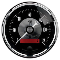 Thumbnail for Autometer Prestige Series Black 3-3/8in 120mph Electric Programmable Speedometer w/LCD Odometer