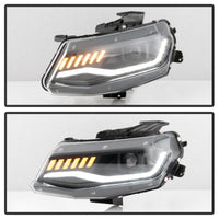 Thumbnail for Spyder Chevy Camaro 16-18 Halogen Model Projector Headlights Black PRO-YD-CCAM16HALSI-SEQ-BK