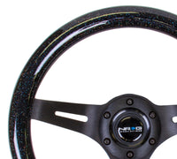 Thumbnail for NRG Classic Wood Grain Steering Wheel (310mm) Black Sparkle w/Blk 3-Spoke Center
