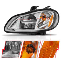 Thumbnail for ANZO 2002-2014 Freightliner M2 LED Crystal Headlights Chrome Housing w/ Clear Lens (Pair)