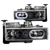 Thumbnail for ANZO 1988-1998 Chevrolet C1500 Crystal Headlights Carbon w/ Halo