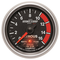 Thumbnail for Autometer Sport-Comp II Pro Control 52mm 1600 PSI Nitrous Pressure Gauge