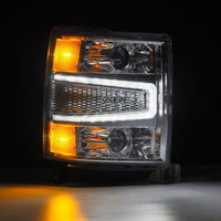 Thumbnail for AlphaRex 04-15 Chevy 1500HD LUXX LED Proj Headlights Chrome w/Seq Activation Light / Seq Signal