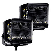 Thumbnail for Go Rhino Xplor Blackout Series Cube LED Sideline Flood Light Kit (Surface Mount) 4x3 - Blk (Pair)