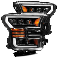Thumbnail for AlphaRex 17-20 Ford Raptor NOVA LED Proj Headlights Plank Style Matte Black w/Activ Light/Seq Signal
