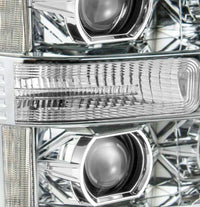 Thumbnail for AlphaRex 11-16 Ford F-250 SD PRO-Series Projector Headlights Plank Style Design Chrome w/Seq Signal