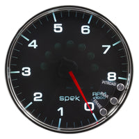 Thumbnail for Autometer Spek-Pro Gauge Tachometer 5in 8K Rpm W/Shift Light & Peak Mem Black/Chrome