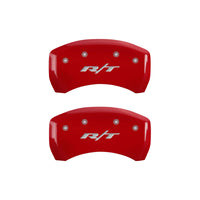 Thumbnail for MGP 4 Caliper Covers Engraved Front & Rear RT1-Truck Red finish silver ch