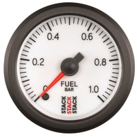 Thumbnail for Autometer Stack 52mm 0-1 Bar M10 Male Pro Stepper Motor Fuel Pressure Gauge - White