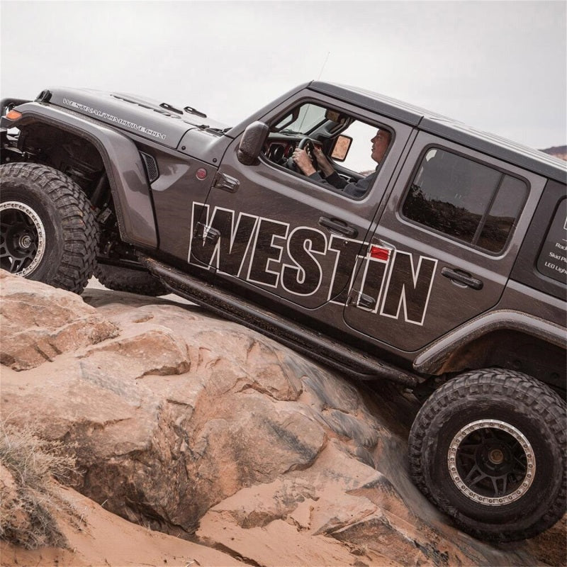 Westin/Snyper 2018+ Jeep Wrangler JL Unlimited 4DR Triple Tube Rock Rail Steps - Textured Black