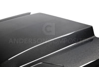 Thumbnail for Anderson Composites 15-17 Ford Mustang (Excl. GT350/GT350R) Double Sided Carbon Fiber Cowl Hood