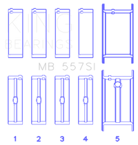 Thumbnail for King Small Block Chevy (Size STD) Silicon Aluminum Bi-Metal Main Bearing Set