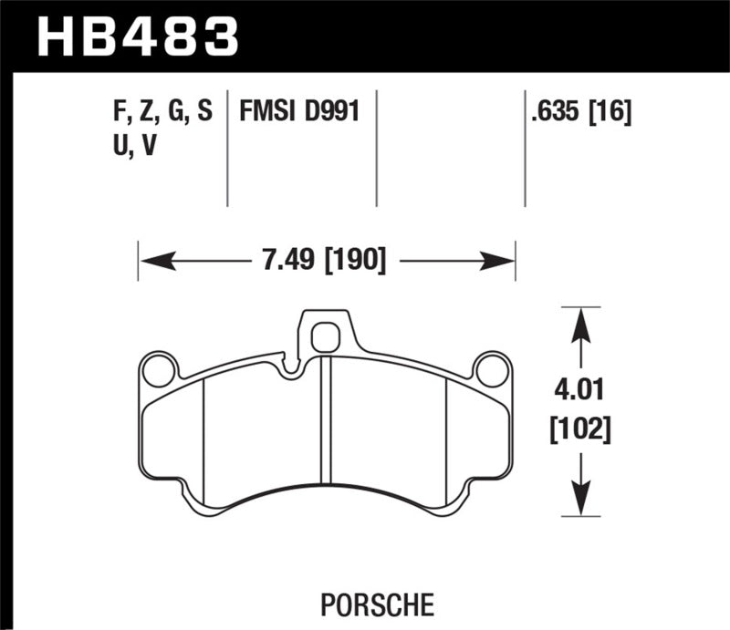 Hawk 05-08 Porsche 911 3.6L Carrera Ceramic Composite Brakes Front ER-1 Brake Pads