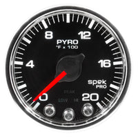 Thumbnail for Autometer Spek-Pro Gauge Pyro. (Egt) 2 1/16in 2000f Stepper Motor W/Peak & Warn Blk/Chrm