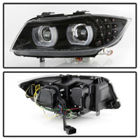 Thumbnail for Spyder 09-12 BMW E90 3-Series 4DR Projector Headlights Halogen - LED - Black - PRO-YD-BMWE9009-BK