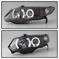 Thumbnail for Spyder Honda Civic 06-08 2Dr Projector Headlights LED Halo Black High H1 Low H1 PRO-YD-HC06-2D-HL-BK