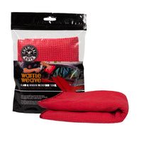 Thumbnail for Chemical Guys Waffle Weave Glass & Window Microfiber Towel - 24in x 16in - Red