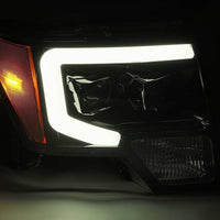 Thumbnail for AlphaRex 09-14 Ford F-150 LUXX LED Proj Headlights Plank Style Black w/Activ Light/Seq Signal/DRL