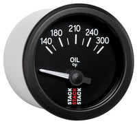 Thumbnail for Autometer Stack 52mm 140-300 Deg F 1/8in NPTF Electric Oil Temp Gauge - Black