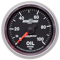 Thumbnail for Autometer Sport-Comp II 52mm 0-100 PSI Mechanical Oil Pressure Gauge
