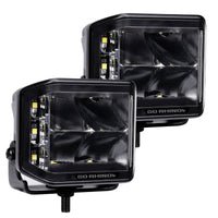 Thumbnail for Go Rhino Xplor Blackout Series Cube LED Sideline Spot Light Kit (Surface Mount) 4x3 - Blk (Pair)