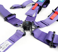 Thumbnail for NRG SFI 16.1 5Pt 3 Inch Seat Belt Harness with Pads / Cam Lock - Purple