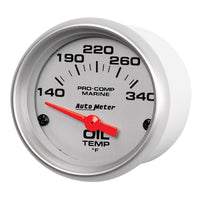 Thumbnail for Autometer Marine Silver Ultra-Lite 2-1/16in Electric Oil Temperature Gauge 140-300 Deg F