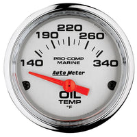 Thumbnail for Autometer Marine Chrome Ultra-Lite 2-1/16in Electric Oil Temperature Gauge 140-300 Deg F