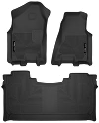 Thumbnail for Husky Liners 19-22 Dodge Ram 1500 Crew Cab X-Act Contour Front & Second Seat Floor Liners - Black