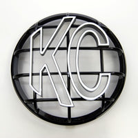 Thumbnail for KC HiLiTES 6in. Round ABS Stone Guard for Apollo Lights (Single) - Black w/White KC Logo