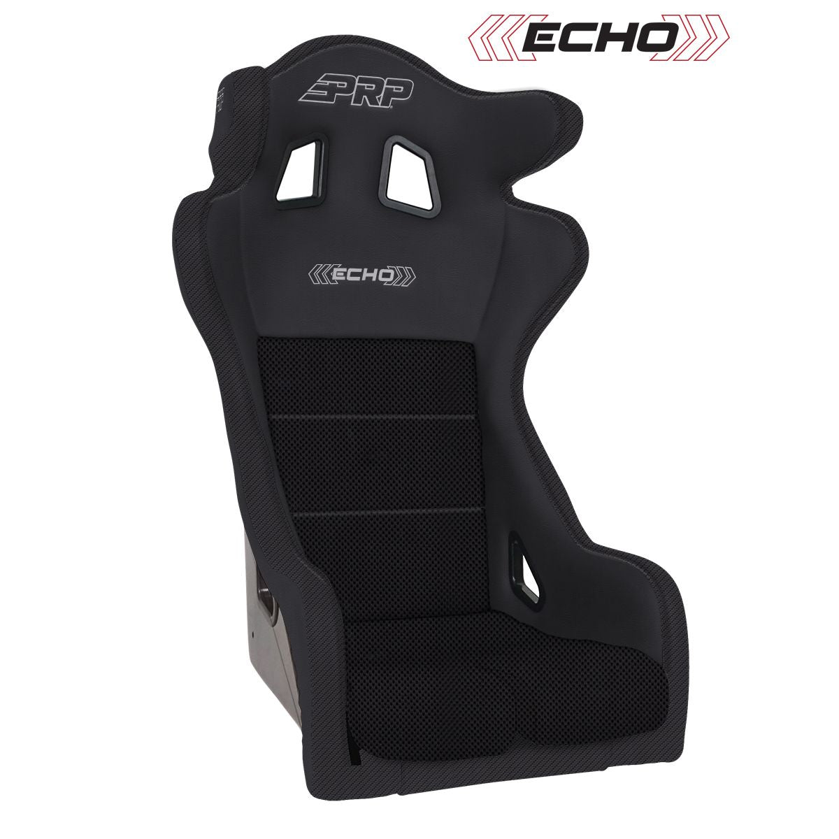 PRP Echo Composite Seat- Black (PRP Black Outline/Delta Black- Black Stitching)