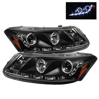 Thumbnail for Spyder Honda Accord 08-12 4Dr Projector Headlights- LED Halo DRL Blk PRO-YD-HA08-4D-HL-BK