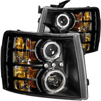 Thumbnail for ANZO 2007-2013 Chevrolet Silverado 1500 Projector Headlights w/ Halo Black