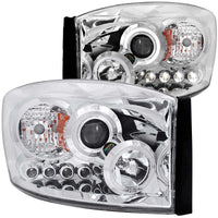 Thumbnail for ANZO 2006-2008 Dodge Ram 1500 Projector Headlights w/ Halo Chrome
