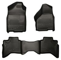 Thumbnail for Husky Liners 03-08 Dodge Ram 1500/2500/3500 Quad Cab WeatherBeater Combo Black Floor Liners