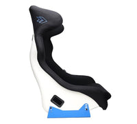 Thumbnail for NRG FRP Bucket Seat - White Finish with Arrow Embroidery And Blue Side Mount Bracket