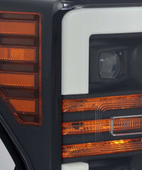 Thumbnail for AlphaRex 17-19 Ford F-250 SD PRO-Series Proj Headlight Plnk Style Matte Blk w/Activ Light/Seq Signal