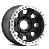 Thumbnail for Raceline RT231 Monster 17x8.5in/5x127 BP/0mm Offset/83.82mm Bore - Black & MACH. Ring Beadlock Wheel