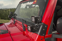 Thumbnail for Rugged Ridge 97-06 Jeep Wrangler TJ Textured Black Dual A-Pillar Light Mount