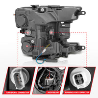 Thumbnail for Anzo 18-20 Ford F-150 Full Led Projector Smoke Bar Style Headlights Black Amber