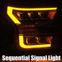 Thumbnail for AlphaRex 17-20 Ford Raptor NOVA LED Proj Headlights Plank Style Matte Black w/Activ Light/Seq Signal