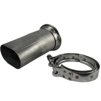 Thumbnail for Granatelli 3in Round to 3in Oval Exhaust Pipe Adapter w/V-Band Connection